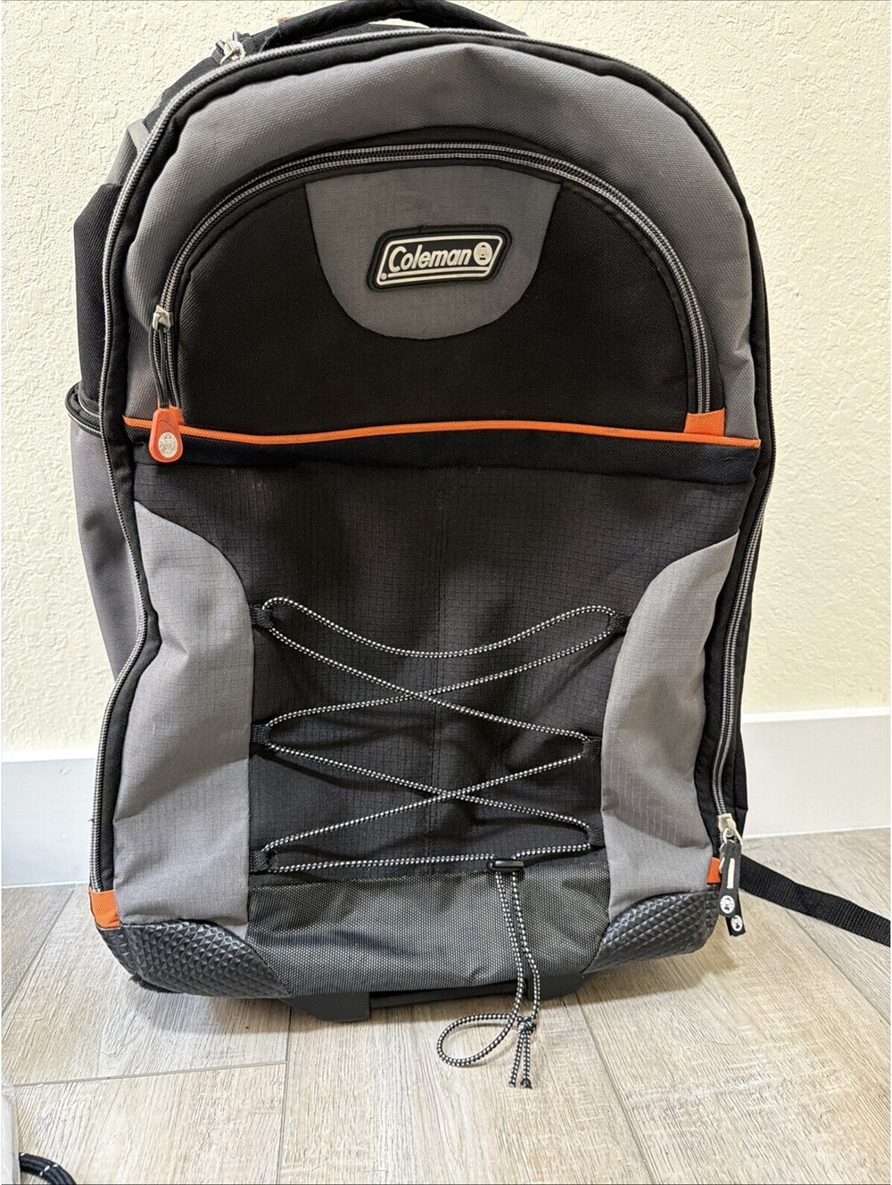 Coleman Backpack Unisex Black Large Travel/ Hike/School With Rollers Large